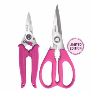 Sterling Pink Black Panther Multi-Purpose Kitchen Shears and Industrial Snips Combo Pack