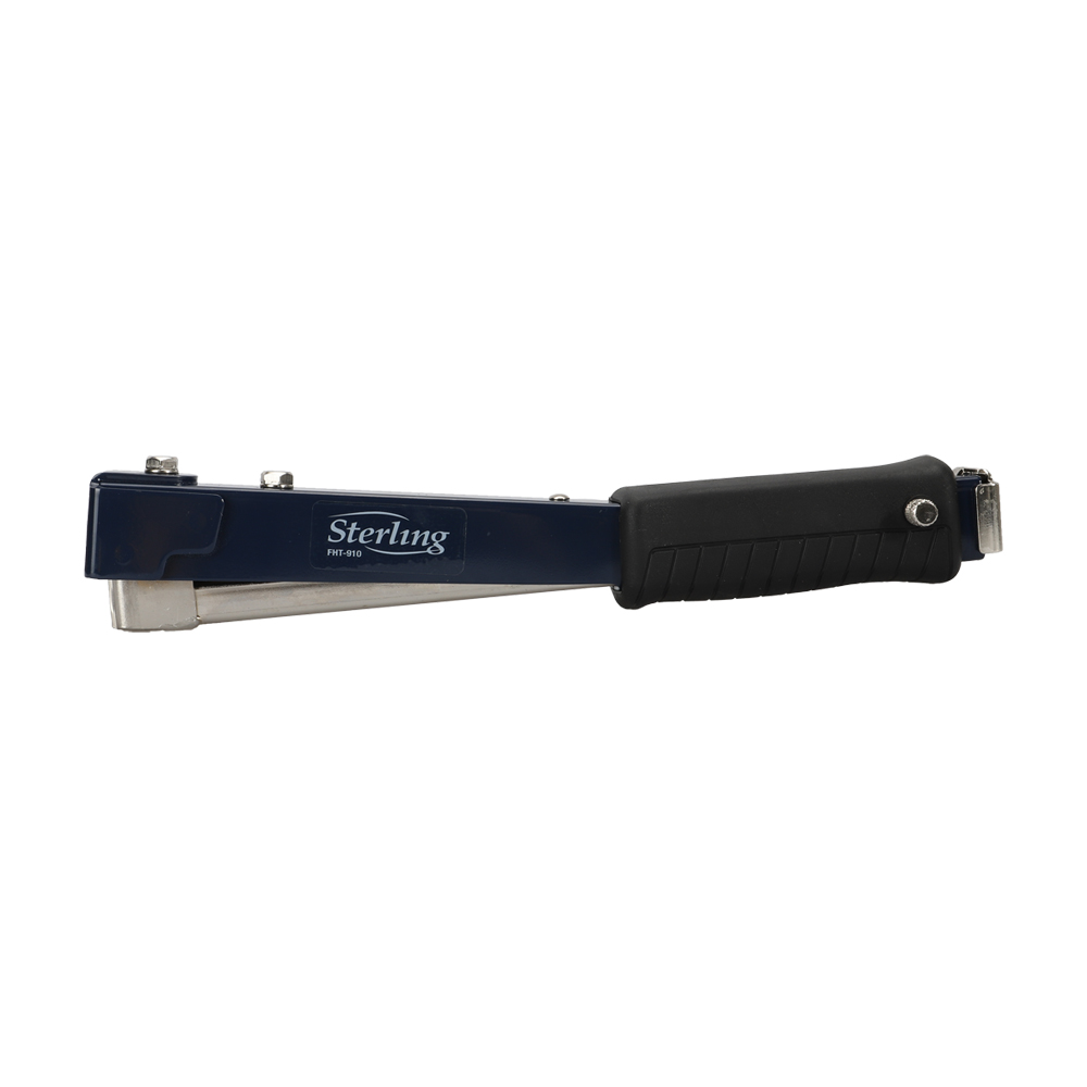 Retractable box cutter with a blue metal body and black grip handle (Sterling brand)