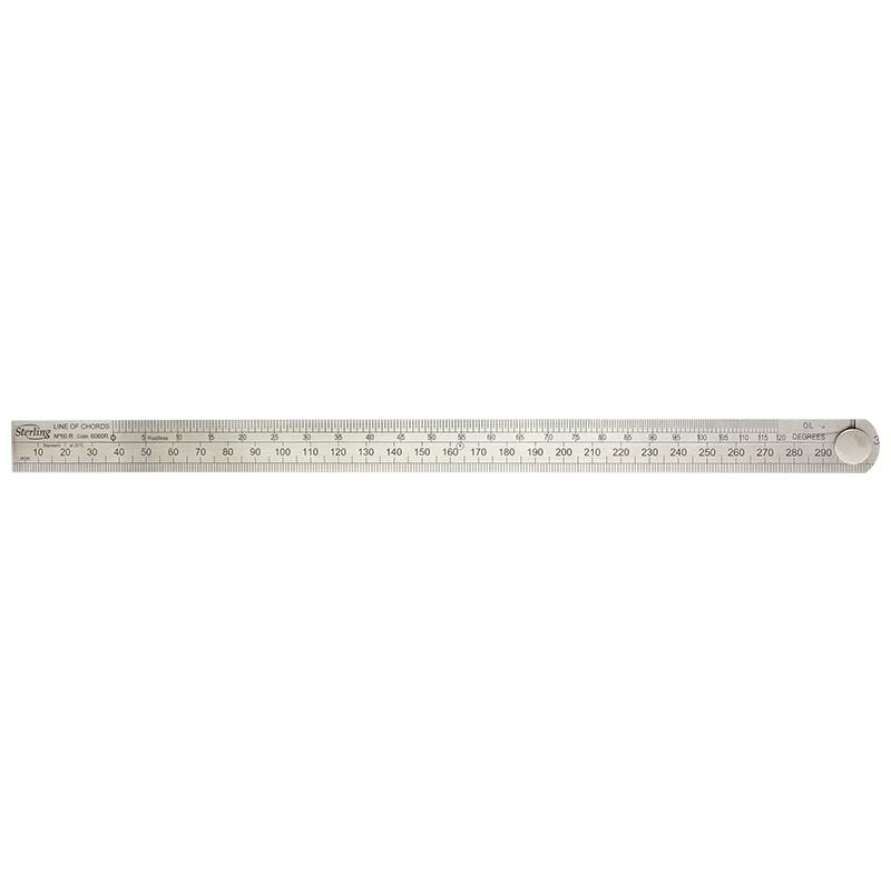 Long silver metal ruler with centimeter/millimeter markings laid on a white background (0–290 mm).