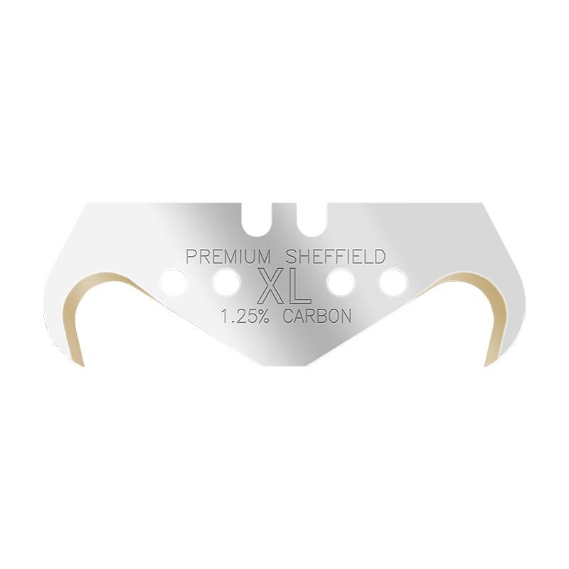 Premium razor blade cartridge with 'XL' and '1.25% carbon' text on a silver blade surface