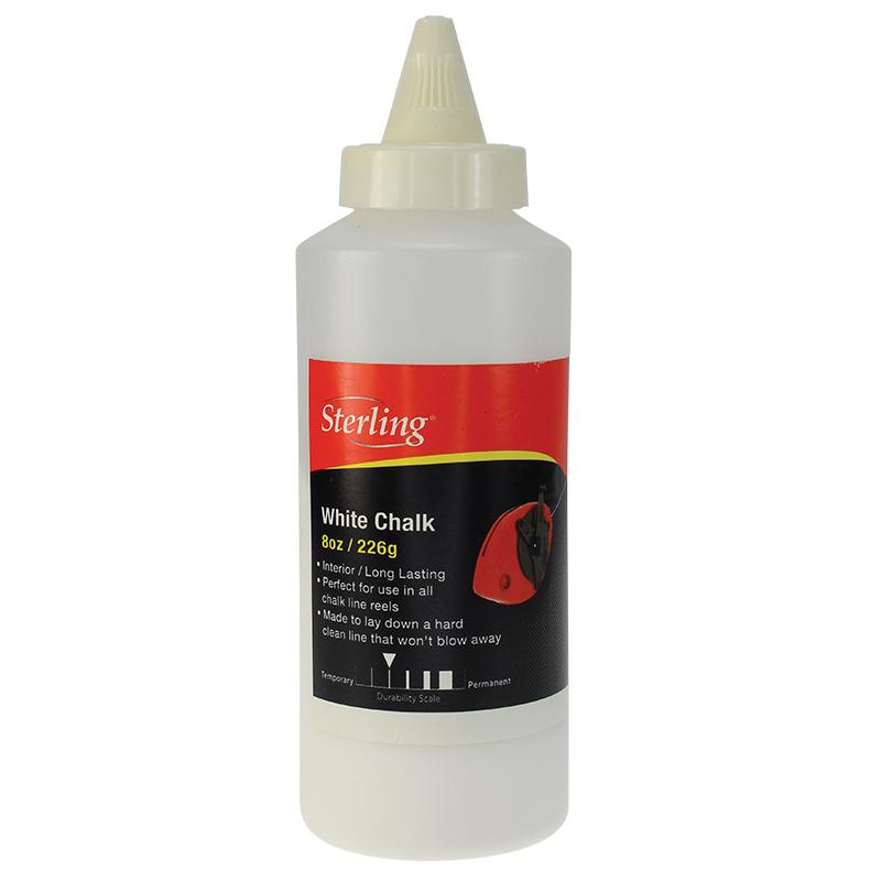 Plastic glue bottle with a pointed nozzle and a red/black Sterling White Chalk label, 8 oz (226 g).