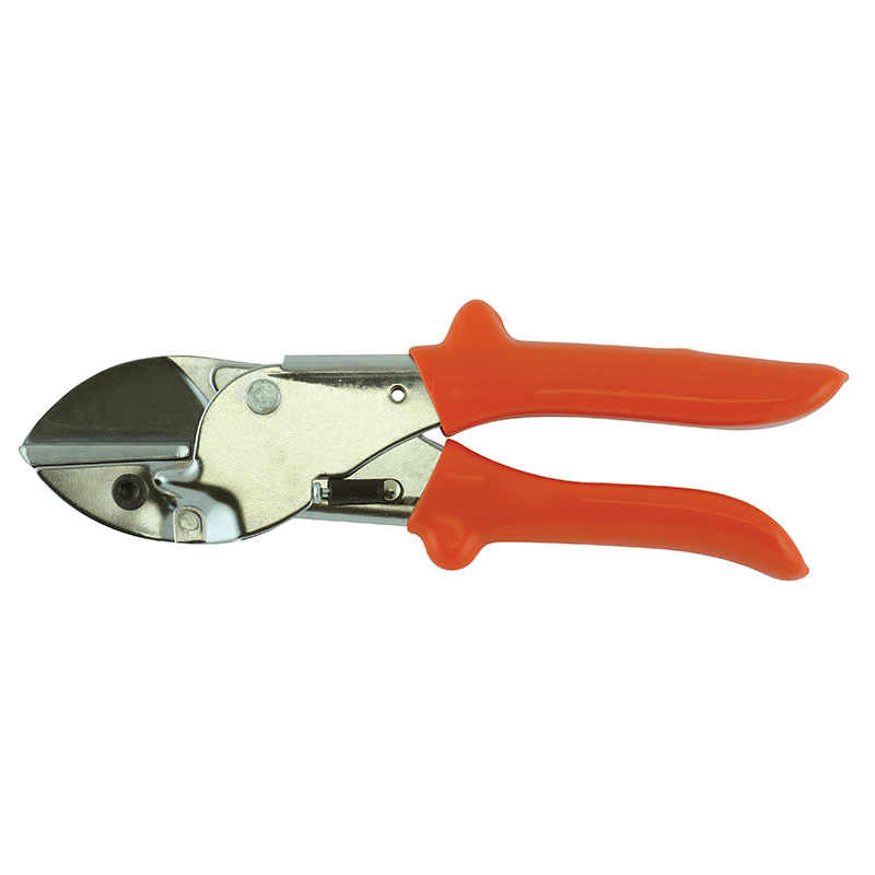 Pliers-style cutting tool with bright orange handles for cutting wires or small metal pieces