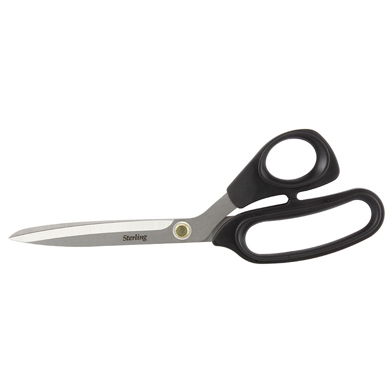 Sterling scissors with black ergonomic handles and stainless steel blades