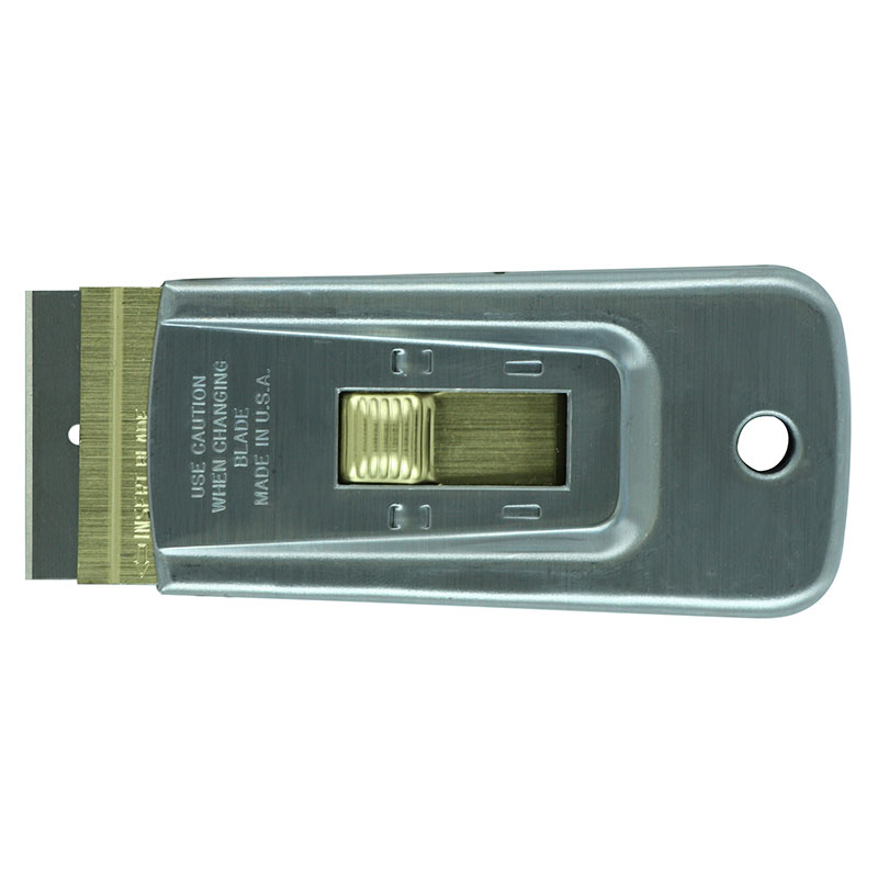 Retractable-blade utility knife with metal body and slider grip