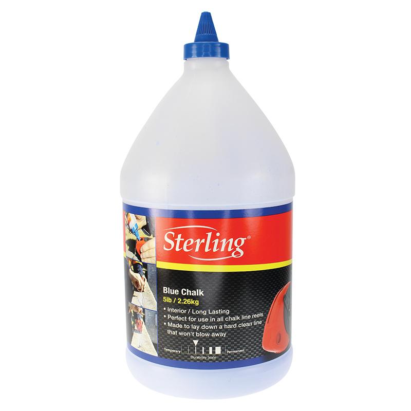 Sterling Blue Chalk bottle with a blue cap and red label (5 lb / 2.26 kg).