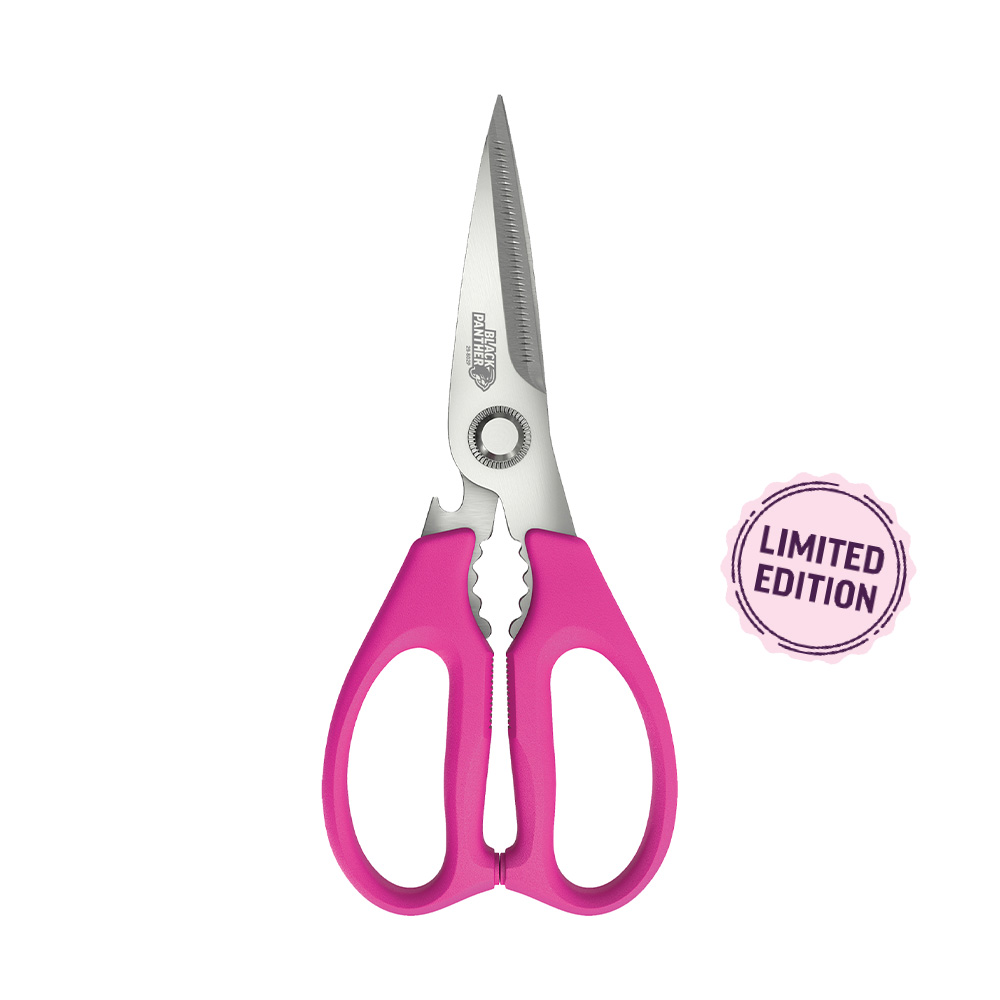 205mm Sterling Pink Black Panther Multi-Purpose Kitchen Shears